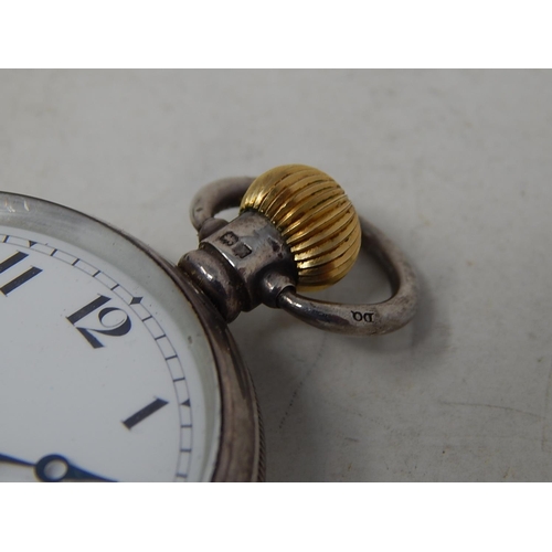 180B - Gentleman's Silver Open Face Pocket Watch Hallmarked Birmingham 1923: Working When Catalogued.