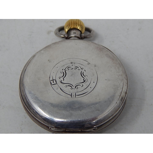 180B - Gentleman's Silver Open Face Pocket Watch Hallmarked Birmingham 1923: Working When Catalogued.