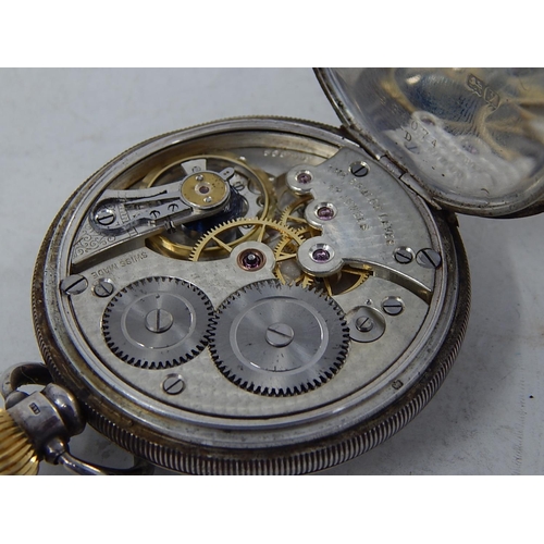 180B - Gentleman's Silver Open Face Pocket Watch Hallmarked Birmingham 1923: Working When Catalogued.