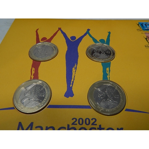 23R - 2002 Manchester Olympic Games Set of Four £2 Coins & Cover together with a Set of Chinese Old Cash C... 