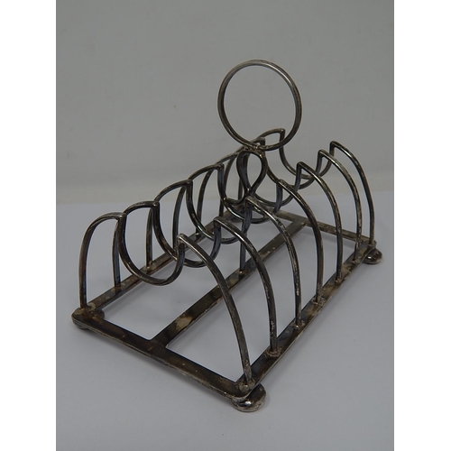 39F - Large Victorian Silver Six Slice Toast Rack Hallmarked Chester 1900 by Nathan & Hayes & Measuring 13... 