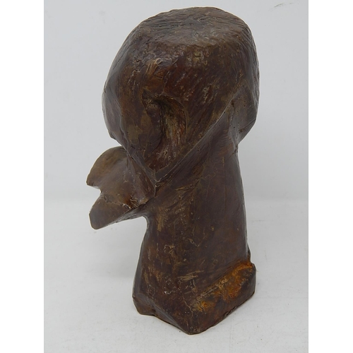 511 - After JOSEPH CSAKY (1888-1971) Cubist Movement Cast Bronze Head: 17cm High