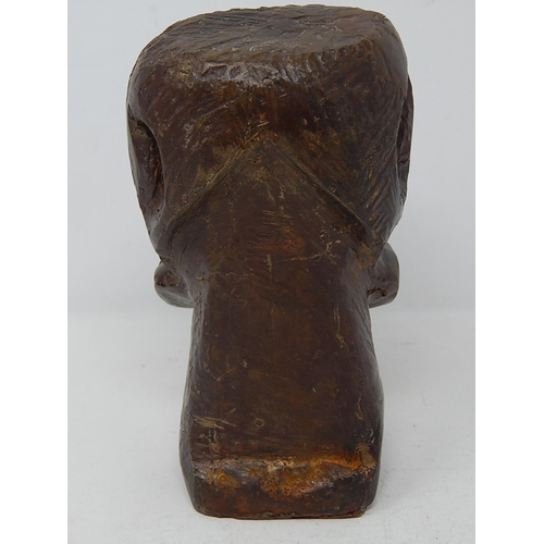 511 - After JOSEPH CSAKY (1888-1971) Cubist Movement Cast Bronze Head: 17cm High