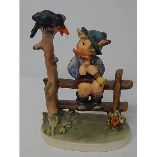 401 - Hummel Figurines - Boy with Frog 201 2/0 and Boy with cake and Dog, Mischief Maker figurine crow and... 