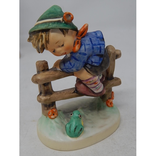 401 - Hummel Figurines - Boy with Frog 201 2/0 and Boy with cake and Dog, Mischief Maker figurine crow and... 