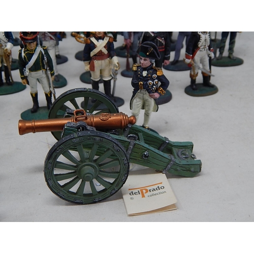 537 - 76 x DEL PRADO Infantrymen with English & French Cannons: Hand Painted.