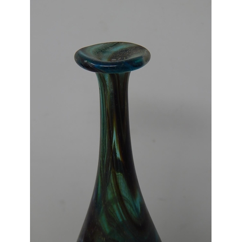 553 - Signed Mdina Glass Vase: Measures 29.2cm high