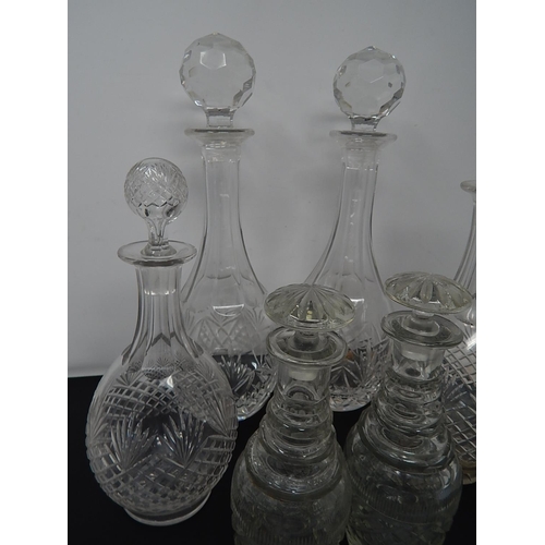 562 - Two Pairs of Decanters Including a Pair of George III Triple Ring Necked Decanters together with Two... 