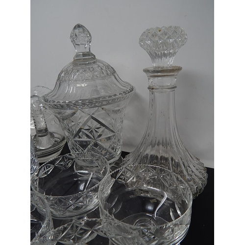 563 - Quantity of Vintage Cut Glass Including a Jug, Set of 6 Glasses, Dessert Dishes etc.