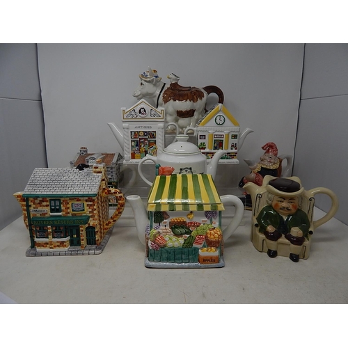 564 - Collection of Novelty Tea Pots Including Examples by Wade (9)