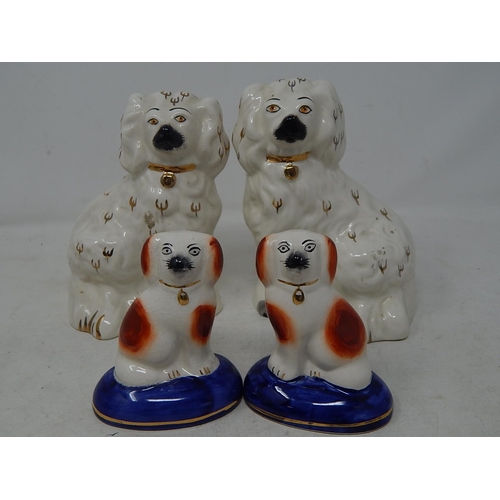 568 - Two Pairs of Staffordshire Dogs: Tallest 14cm high