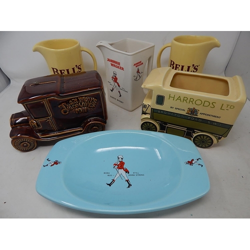 WADE: Johnnie Walker Scotch Whisky Water Jug, 2 x Bells Whisky