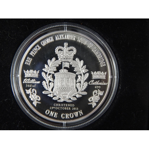 18 - HRH Prince George of Cambridge Royal Baby Silver Proof Commemorative coin; HRH Princess Charlotte of... 