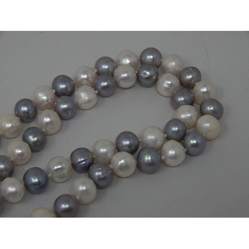 38 - Rope of Grey & White Pearls: Measuring 86cm