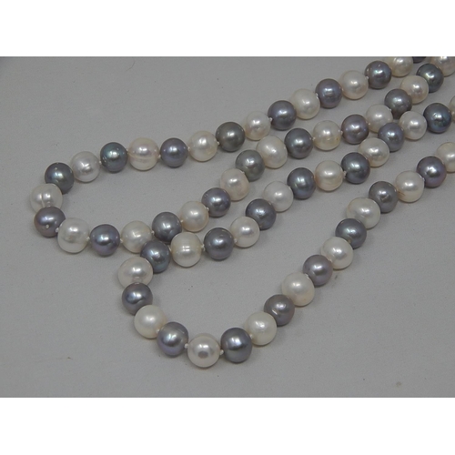 38 - Rope of Grey & White Pearls: Measuring 86cm