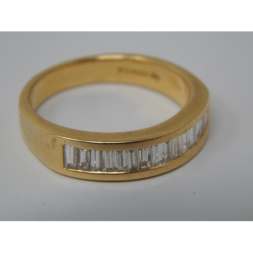 52 - 18ct Yellow Gold Ring Chanel Set with 16 Baguette Diamonds estimated at 1.00ct: Ring Size O: Gross w... 