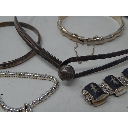 62 - Quantity of Hallmarked 925 Silver to Include Bangles, Bracelets & Necklaces.