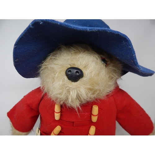 504 - Paddington Bear with Original Clothing, Wellington Boots & Label: Height 50cm