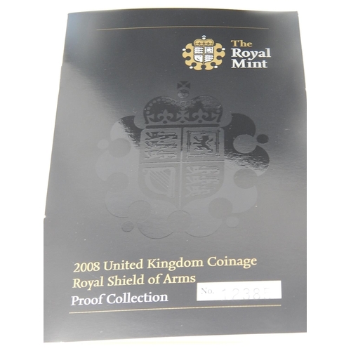 911 - Royal Mint 2008 UK Royal Shield of Arms Proof Collection in Case of Issue with COA