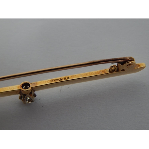 75 - Antique 15ct Gold Diamond Solitaire Stick Pin.