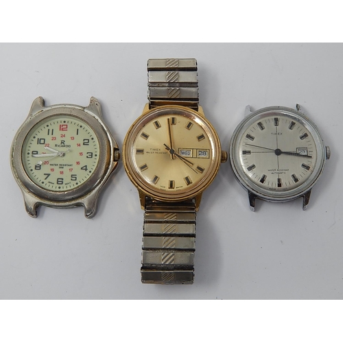 84 - Two Vintage Gentleman's Timex Wristwatches together with another by Ricardo.