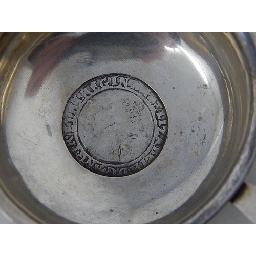 86 - An Elizabeth I Silver Coin Set in a Silver unmarked Punch Ladle together with a Georgian Silver Unma... 