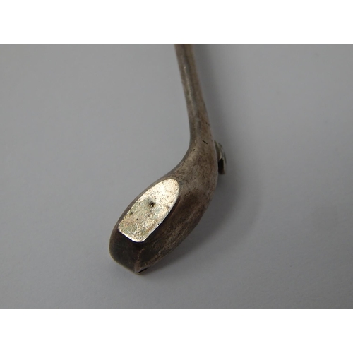 101 - Charles Horner: Edwardian Silver Tie pin in The Form of a Golf Club: Hallmarked Chester 1910