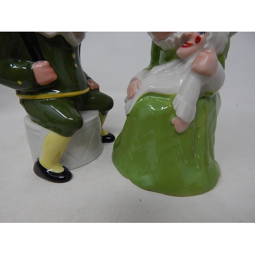 627 - WADE: Rare Green Punch & Judy: Measuring 15cm high