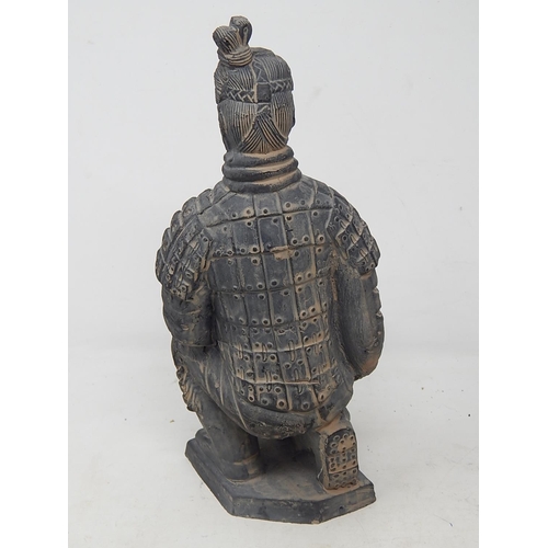 511 - Chinese Terracotta Figures of Warriors: Both with Impressed Seal Marks: Tallest 37cm