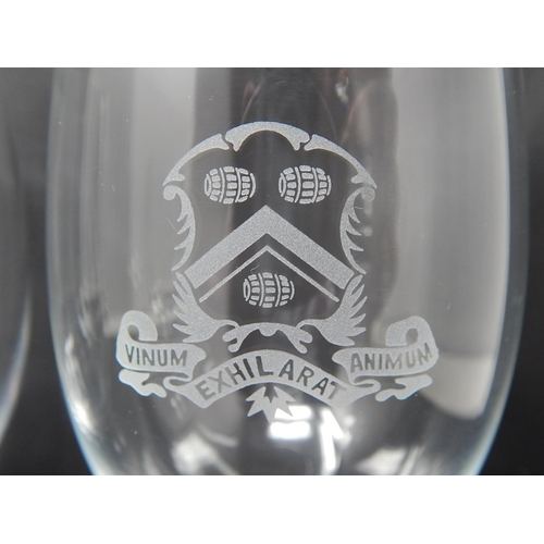 708 - The Vintners' Company Glassware: 6 x Wine Glasses: Height 17.5cm: (3 x Sets Available)