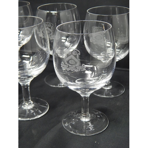 710 - The Vintners' Company Glassware: 6 x Brandy Balloon  Glasses: Height 12.5cm: (Additional 4 Glasses  ... 