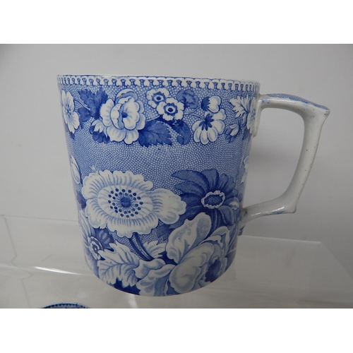 716 - Large C19th Blue & White Cup together with a small Minton pearlware crem jug c.1820 