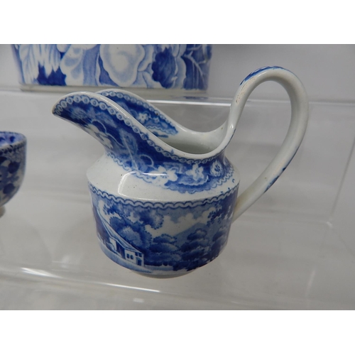 716 - Large C19th Blue & White Cup together with a small Minton pearlware crem jug c.1820 