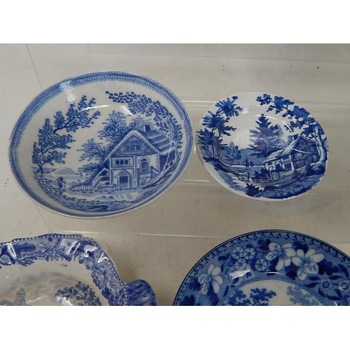 716 - Large C19th Blue & White Cup together with a small Minton pearlware crem jug c.1820 