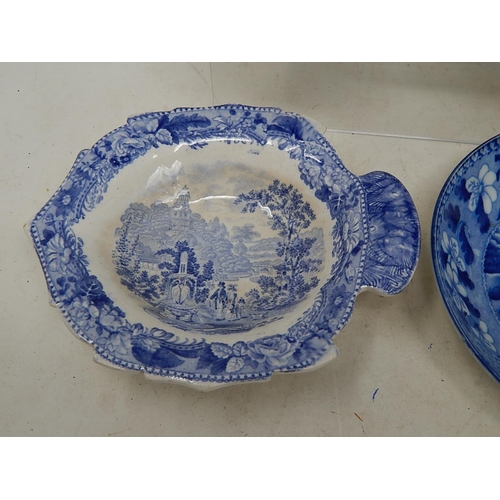 716 - Large C19th Blue & White Cup together with a small Minton pearlware crem jug c.1820 