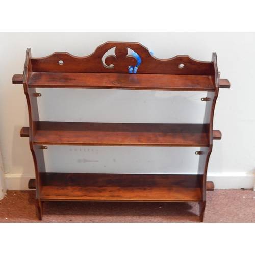 723 - Set of Mahogany Wall Shelves: Measuring 64cm wide x 62cm high