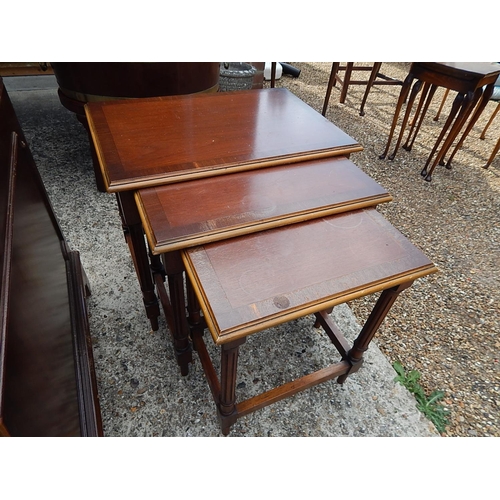 742 - Nest of Three Walnut Veneered Side Tables.