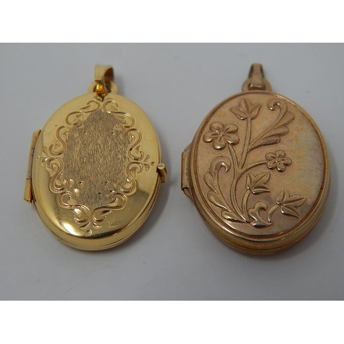 144 - 2 x 9ct Gold lockets: 8422