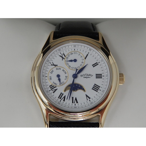 116 - ROTARY: Gentleman's Wristwatch with Date Aperture in Fitted Case: Needs Battery