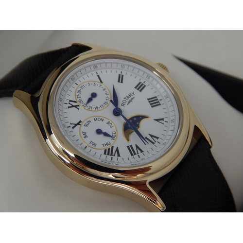 116 - ROTARY: Gentleman's Wristwatch with Date Aperture in Fitted Case: Needs Battery