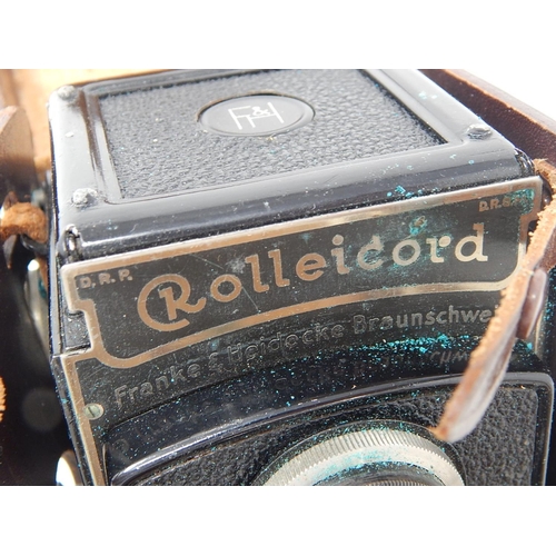 526 - Franke & Heidecke ROLLEICORD Camera in Original Tan Leather Case.