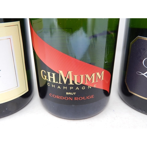 751 - Champagne: Louis Vertay 75cl + G.H Mumm 75cl + Lanson 75cl. (3)