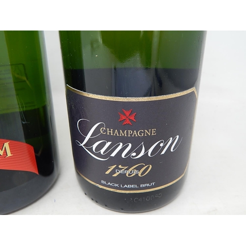 751 - Champagne: Louis Vertay 75cl + G.H Mumm 75cl + Lanson 75cl. (3)