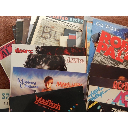 548 - Records: Quantity of 1970's & Later Albums Including David Bowie, The Stranglers, AC/DC, UFO, Bob Dy... 