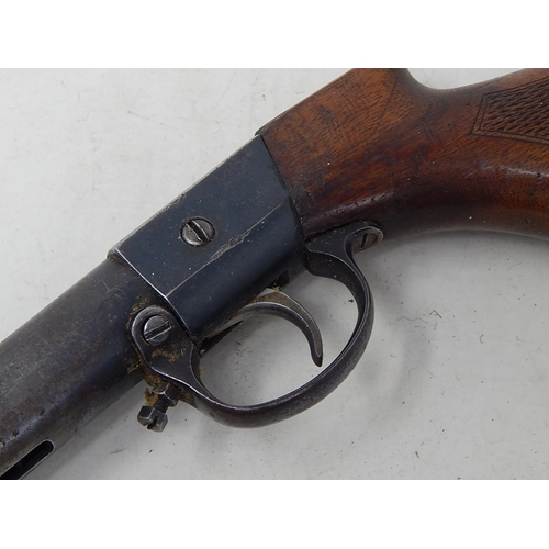 553 - Early C20th Air Rifle with Walnut Stock: Length 108cm