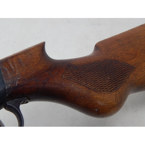 553 - Early C20th Air Rifle with Walnut Stock: Length 108cm