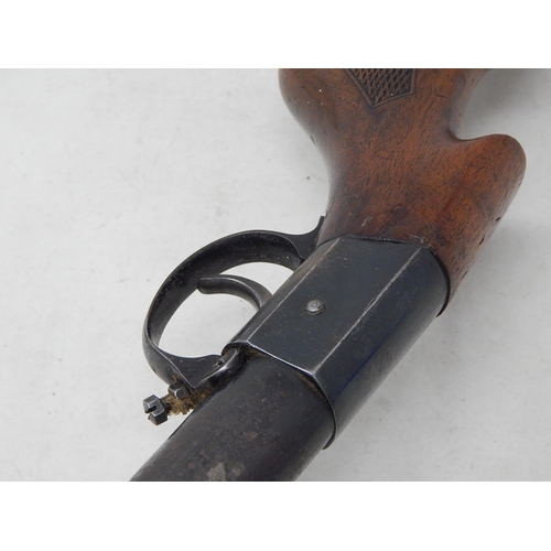 553 - Early C20th Air Rifle with Walnut Stock: Length 108cm