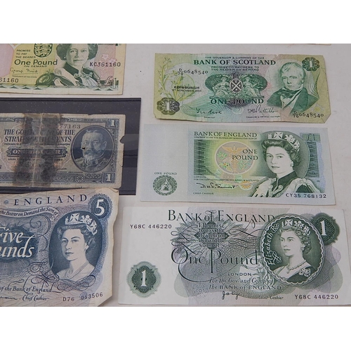 909 - Straits Settlements King Edward VII One Dollar banknote, rare; selection of GB Banknotes to include ... 