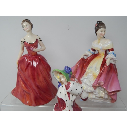 644 - Royal Doulton Figures: Alison, Autumn Breezes, Fair Lady, Giselle, Carolyn, Christmas Morn, Innocenc... 