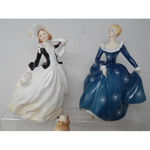 645 - Royal Doulton Figures: Hannah, Julia, Winsome, Lorna,  Autumn Breezes, Fragrance, Roseanna, Regal La... 